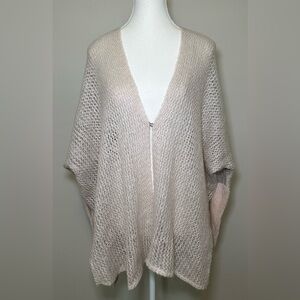 Free People Peek-A-Boo cardigan sweater wool alpaca blend lace loose-knit open M